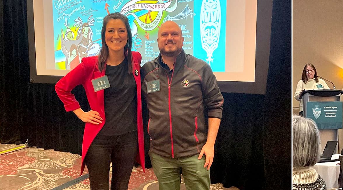 photo of mallory rose and paul-antoine cardin at at 2025 terrestrial cumulative effects initiative gathering